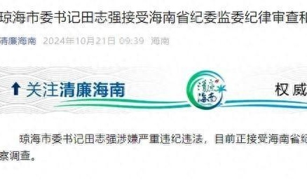 海南瓊海市委書記田志強被帶走，背后的故事與深層啟示